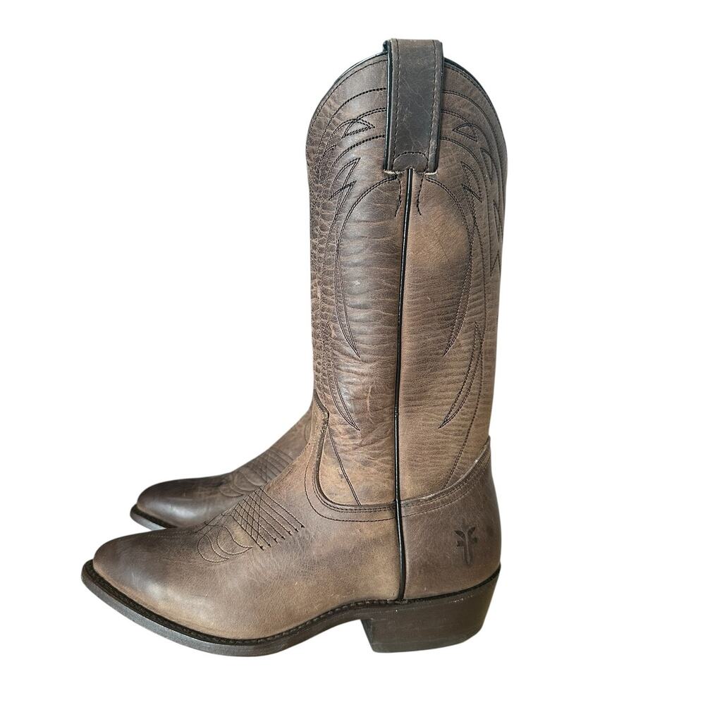 Frye Vintage Billy Smoke Gray Brown Western Mid Calf Cowgirl Boots Size 7 - Picture 11 of 11